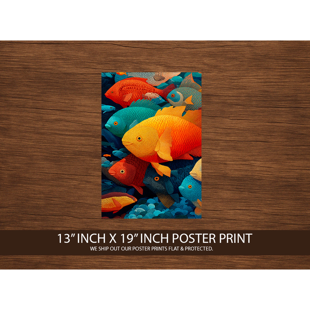 Colorful Tropical Fish Poster Print 13x19 – Vibrant Ocean Wall Art – Underwater